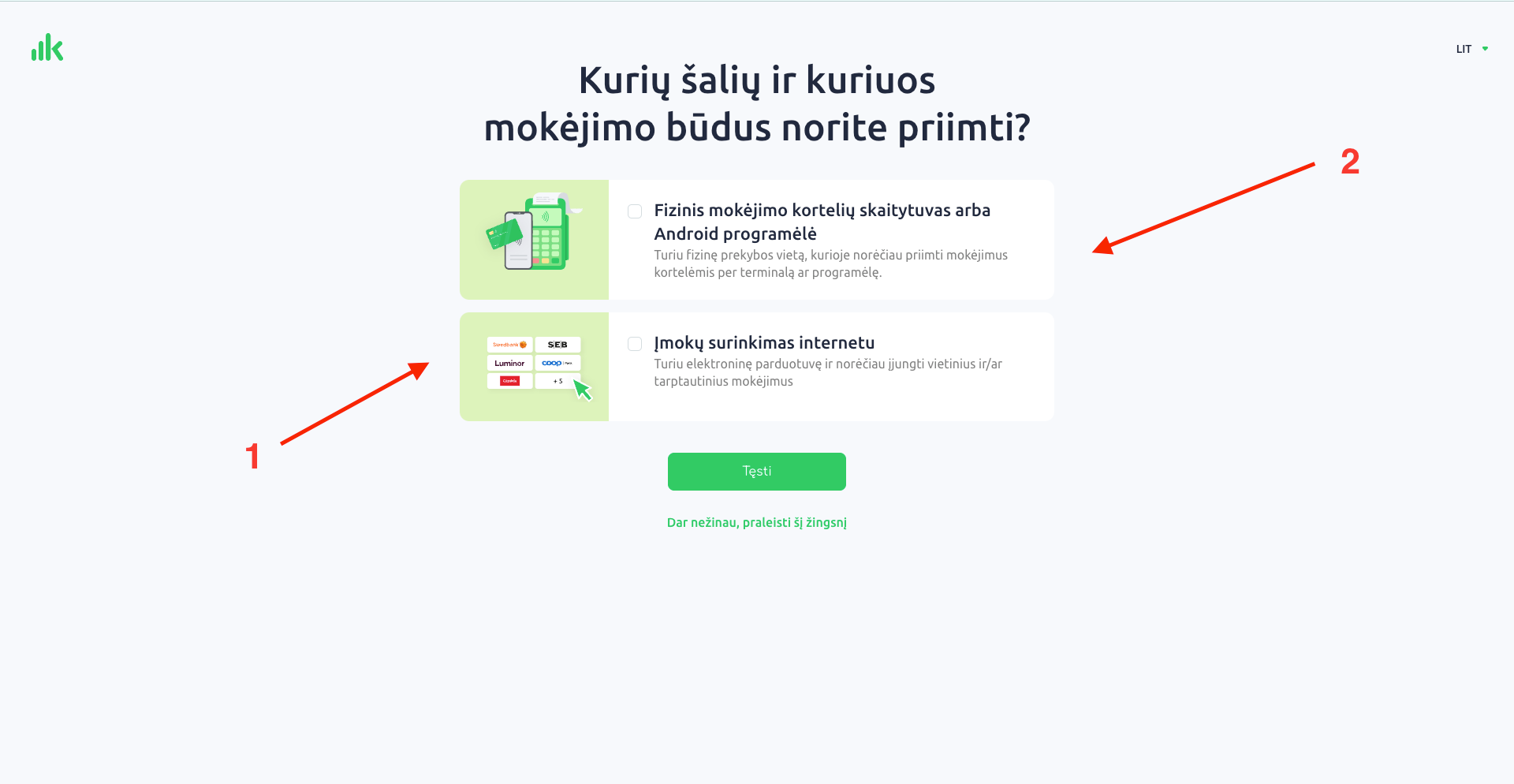 MakeCommerce specialaus pasiūlymo naudojimasis